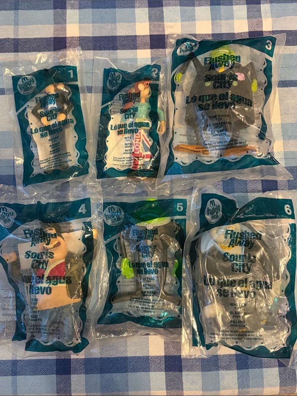 Flushed Away Souris City McDonald's Happy Meal Toy Set (6 Pieces) - Multicolor
